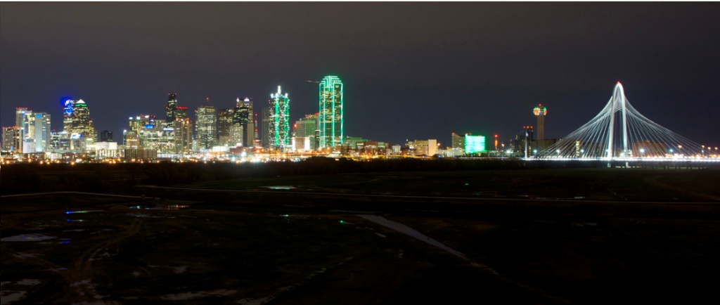 Вечерний Даллас, штат Техас, США.